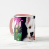 Sweet Hund und Rose Tasse (Vorderseite Links)