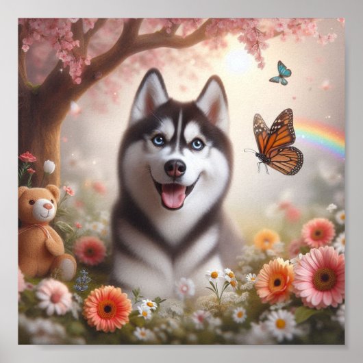 Sweet Husky mit einem hellen Lächeln Poster (Vorne)