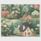 Sweet Hütte in Woods Gift Wrap Paper Geschenkpapier (Flach)