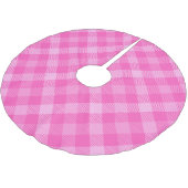 Sweet Hütte Lila und Rosa Weihnachten Polyester Weihnachtsbaumdecke (Schrägansicht)