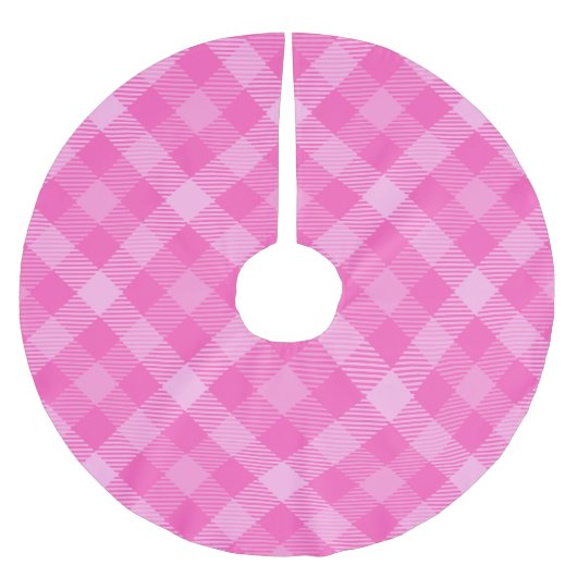 Sweet Hütte Lila und Rosa Weihnachten Polyester Weihnachtsbaumdecke (Vorderseite)