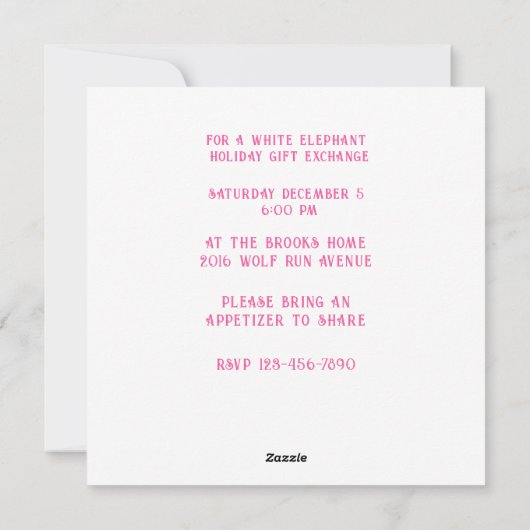 Sweet Hütte Rosa Lila Flat Holiday Einladung (Rückseite)