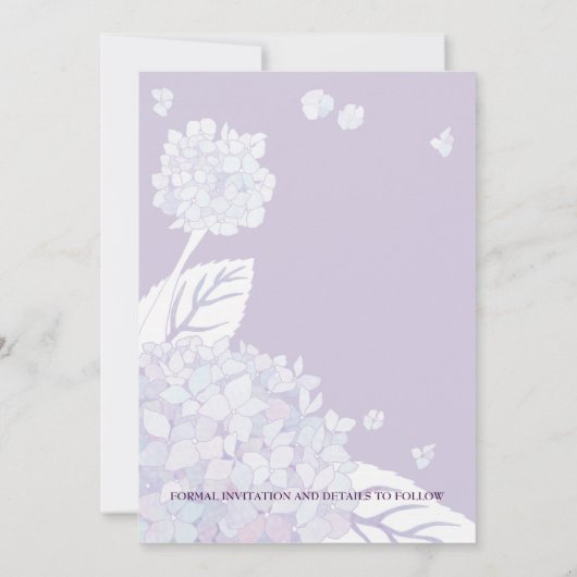 Sweet Hydrangeas Hochzeit speichern das Datum Einl Save The Date (Rückseite)