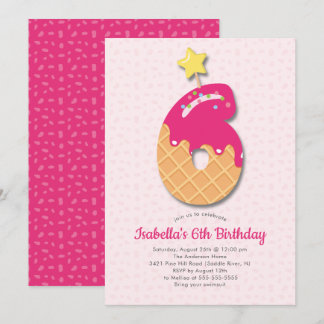 Sweet Ice Cream 6. Geburtstag Einladung