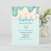 Sweet Ice Cream Birthday Einladung (Stehend Vorderseite)