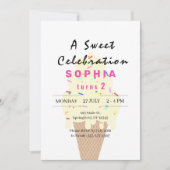 Sweet Ice Cream Birthday Einladung (Vorderseite)