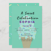 Sweet Ice Cream Birthday  Einladung (Vorne/Hinten)