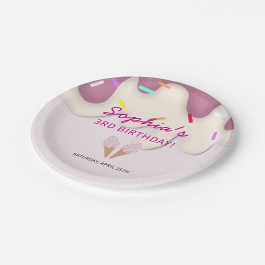 Sweet Ice Cream Birthday Pappteller (Schrägansicht)