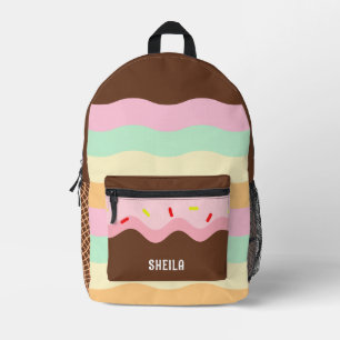 Sweet Ice Cream Color Individuelle Name gedruckter Bedruckter Rucksack