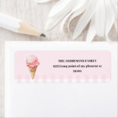 Sweet Ice Cream Cone Pink Gingham Birthday (Insitu)
