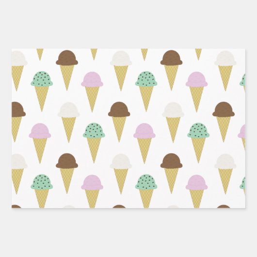 Sweet Ice Cream Cones Party Wrapping Paper Sheets Geschenkpapier Set (Vorderseite 2)