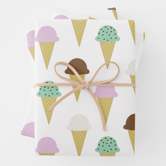 Sweet Ice Cream Cones Party Wrapping Paper Sheets Geschenkpapier Set (Beispiel)