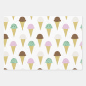Sweet Ice Cream Cones Party Wrapping Paper Sheets Geschenkpapier Set (Vorderseite)