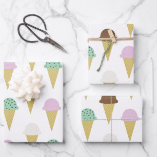 Sweet Ice Cream Cones Party Wrapping Paper Sheets Geschenkpapier Set