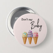 Sweet Ice Cream Summer Here Scoop Baby Dusche Button (Vorne & Hinten)