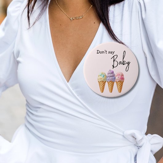Sweet Ice Cream Summer Here Scoop Baby Dusche Button