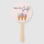 Sweet Ice Cream Summer Here Scoop Baby Dusche Fächer (Vorderseite)