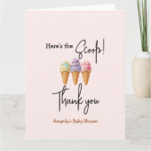 Sweet Ice Cream Summer Here Scoop Baby Dusche Karte (Vorderseite)