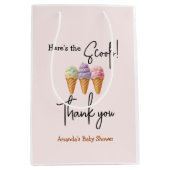 Sweet Ice Cream Summer Here Scoop Baby Dusche Mittlere Geschenktüte (Vorderseite)