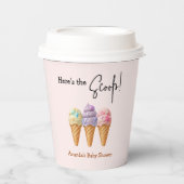 Sweet Ice Cream Summer Here Scoop Baby Dusche Pappbecher (Vorderseite)