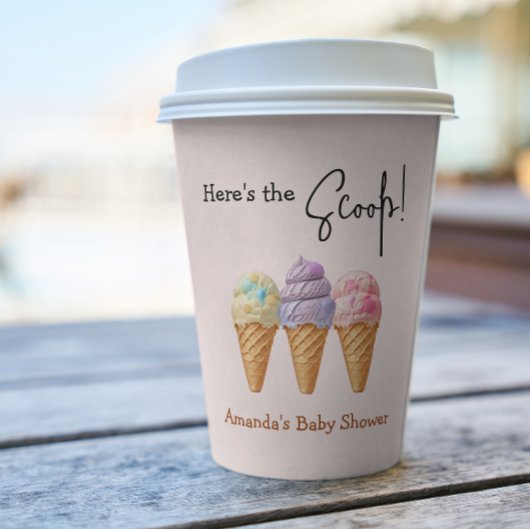 Sweet Ice Cream Summer Here Scoop Baby Dusche Pappbecher