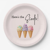 Sweet Ice Cream Summer Here Scoop Baby Dusche Pappteller (Vorderseite)