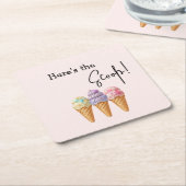 Sweet Ice Cream Summer Here Scoop Baby Dusche Rechteckiger Pappuntersetzer (angewinkelt)