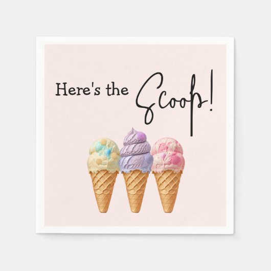 Sweet Ice Cream Summer Here Scoop Baby Dusche Serviette (Vorderseite)