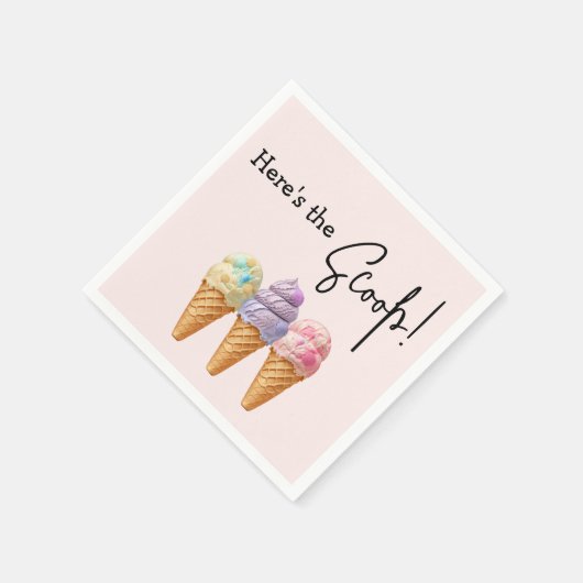 Sweet Ice Cream Summer Here Scoop Baby Dusche Serviette (Ecke)