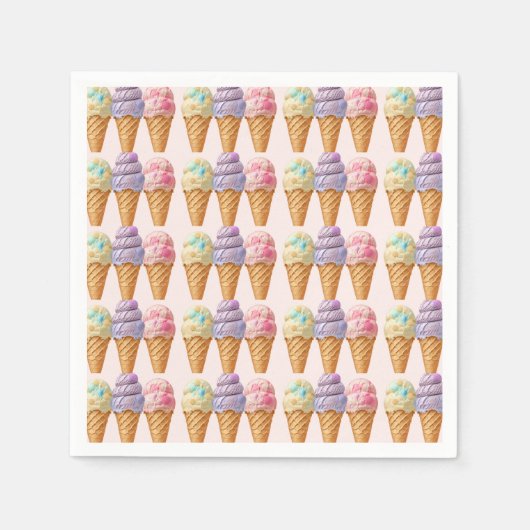 Sweet Ice Cream Summer Here Scoop Baby Dusche Serviette (Vorderseite)