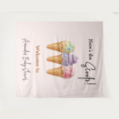 Sweet Ice Cream Summer Here Scoop Baby Dusche Wandteppich (Vorderseite (Horizontal))