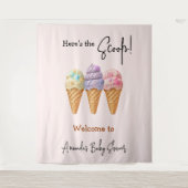 Sweet Ice Cream Summer Here Scoop Baby Dusche Wandteppich (Vorderseite)