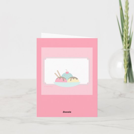 Sweet Ice Cream Sundae Social Danke, Karte (Rückseite)