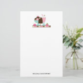 Sweet Ice Cream Sundae & Strawberry Float Briefpapier (Stehend Vorderseite)