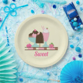 Sweet Ice Cream Sundae & Strawberry Float Pappteller (Party)