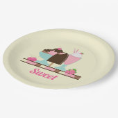 Sweet Ice Cream Sundae & Strawberry Float Pappteller (Schrägansicht)