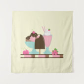 Sweet Ice Cream Sundae & Strawberry Float Wandteppich (Vorderseite)