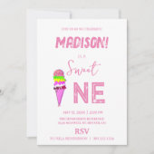 Sweet Ice Creme Regenbogenfarben, Einladung (Vorderseite)