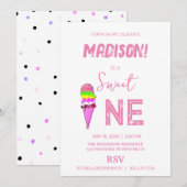 Sweet Ice Creme Regenbogenfarben, Einladung (Vorne/Hinten)