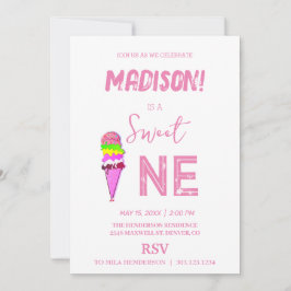 Sweet Ice Creme Regenbogenfarben, Einladung