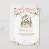 Sweet Igel Blush Pink Blumenblütendusche  Dankeskarte (Vorderseite)