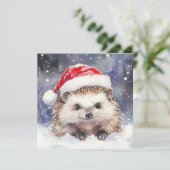 Sweet Igel Flat Holiday Card Feiertagskarte (Stehend Vorderseite)