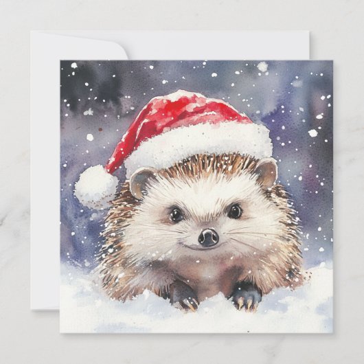 Sweet Igel Flat Holiday Card Feiertagskarte (Vorderseite)