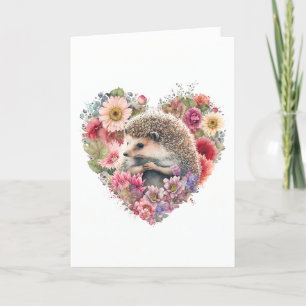 Sweet Igel mit Peachy Blume Valentinstag Feiertagskarte