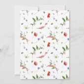 Sweet Igel Watercolor Floral Baby Dusche Einladung (Rückseite)