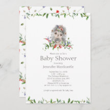 Sweet Igel Watercolor Floral Baby Dusche