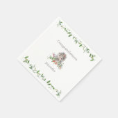 Sweet Igel Watercolor Floral Baby Dusche Serviette (Ecke)