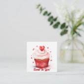 Sweet in Liebe Hearts Cupcake Valentinstag Karte (Stehend Vorderseite)