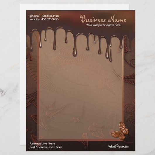 Sweet Indulgence Chocolate Briefkopf (Vorne/Hinten)