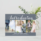 Sweet Introduction EDITABLE COLOR Wedding Announce Dankeskarte (Stehend Vorderseite)